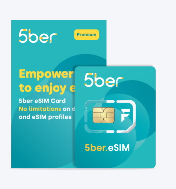 5ber Physical SIM Card - Enable eSIM Support for All Phones (Android) - Premium version